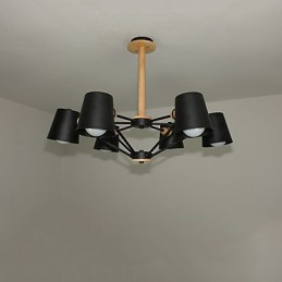 マルチカラーマカロンウッドヴィンテージペインティングメタルシャンデリア