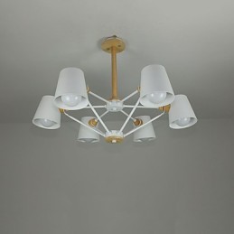 マルチカラーマカロンウッドヴィンテージペインティングメタルシャンデリア