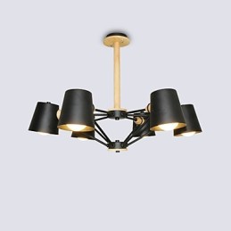 マルチカラーマカロンウッドヴィンテージペインティングメタルシャンデリア