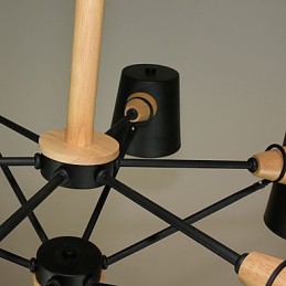 マルチカラーマカロンウッドヴィンテージペインティングメタルシャンデリア