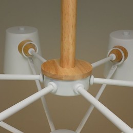 マルチカラーマカロンウッドヴィンテージペインティングメタルシャンデリア