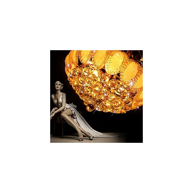 モダンラグジュアリーシャンデリアクリスタルペンダントライト直径50CM電球8個付き