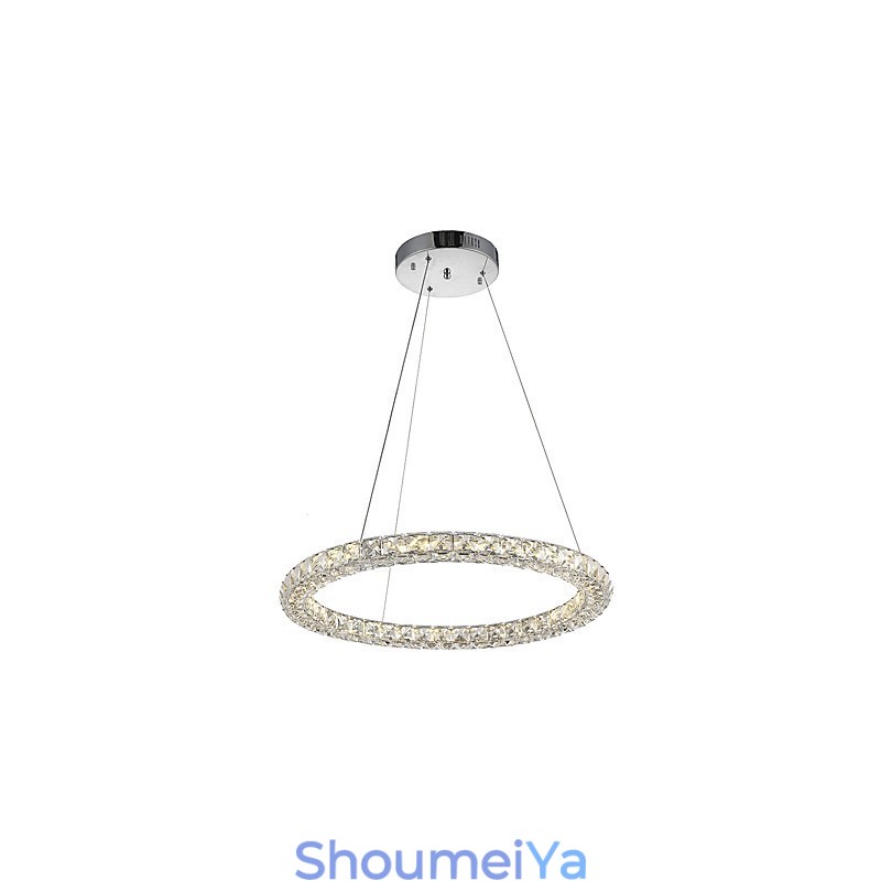 モダンリングクリスタルペンダントライトクリスタルシャンデリア天井ライト室内ランプ器具リモコン付き調光可能
