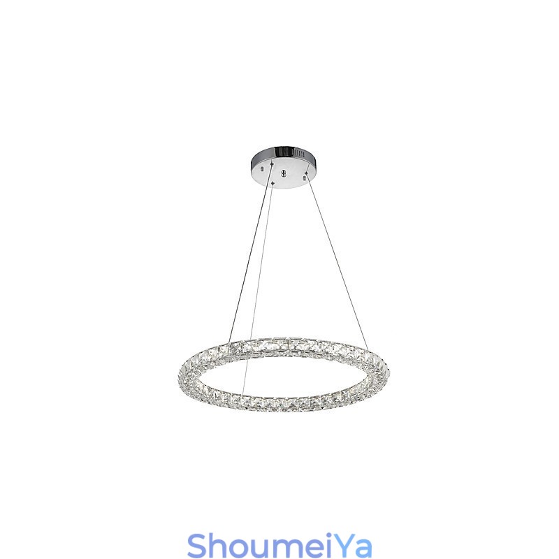 モダンリングクリスタルペンダントライトクリスタルシャンデリア天井ライト室内ランプ器具リモコン付き調光可能