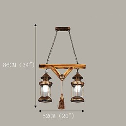 素朴なロッジグローブ ヴィンテージ レトロ カントリー ペインティング ミニスタイル デザイナー向け メタル シャンデリア