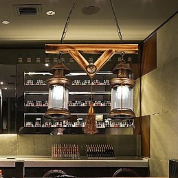 素朴なロッジグローブ ヴィンテージ レトロ カントリー ペインティング ミニスタイル デザイナー向け メタル シャンデリア