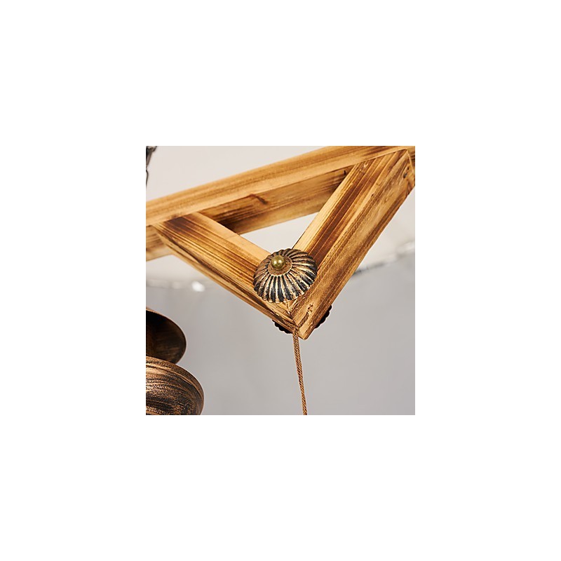 素朴なロッジグローブ ヴィンテージ レトロ カントリー ペインティング ミニスタイル デザイナー向け メタル シャンデリア