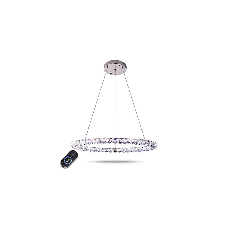 モダン リング クリスタル ペンダント ライト モダン クリスタル シャンデリア 天井ライト 室内ランプ リモコン付き 調光可能