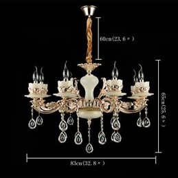 伝統的なクラシックな亜鉛合金の特徴を持つクリスタルミニスタイルのメタル8電球シャンデリア