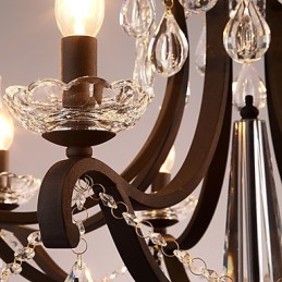 8 ライト クリスタル シャンデリア モダン コンテンポラリー トラディショナル クラシック 素朴 ロッジ ヴィンテージ レトロ ランタン ドラム カントリー ペインティング