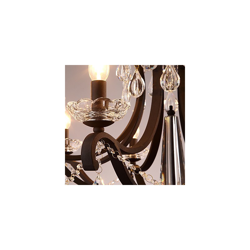 8 ライト クリスタル シャンデリア モダン コンテンポラリー トラディショナル クラシック 素朴 ロッジ ヴィンテージ レトロ ランタン ドラム カントリー ペインティング