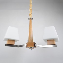 モダンで現代的な電気メッキ加工を施した木製竹製シャンデリア