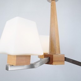 モダンで現代的な電気メッキ加工を施した木製竹製シャンデリア