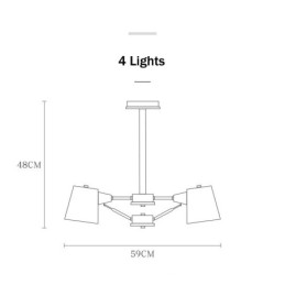 4 ライト マルチカラー マカロン ウッド ヴィンテージ ペインティング フィーチャー メタル シャンデリア