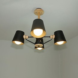 4 ライト マルチカラー マカロン ウッド ヴィンテージ ペインティング フィーチャー メタル シャンデリア