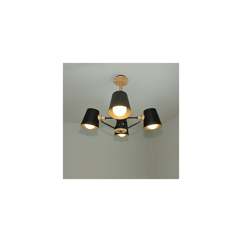 4 ライト マルチカラー マカロン ウッド ヴィンテージ ペインティング フィーチャー メタル シャンデリア