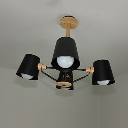 4 ライト マルチカラー マカロン ウッド ヴィンテージ ペインティング フィーチャー メタル シャンデリア