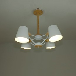 4 ライト マルチカラー マカロン ウッド ヴィンテージ ペインティング フィーチャー メタル シャンデリア