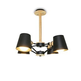 4 ライト マルチカラー マカロン ウッド ヴィンテージ ペインティング フィーチャー メタル シャンデリア