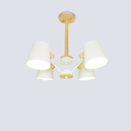 4 ライト マルチカラー マカロン ウッド ヴィンテージ ペインティング フィーチャー メタル シャンデリア