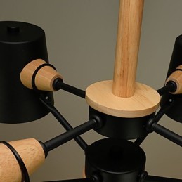 4 ライト マルチカラー マカロン ウッド ヴィンテージ ペインティング フィーチャー メタル シャンデリア