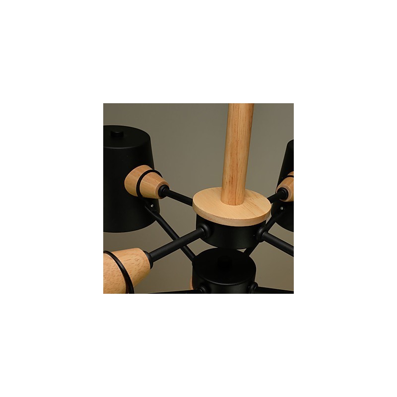 4 ライト マルチカラー マカロン ウッド ヴィンテージ ペインティング フィーチャー メタル シャンデリア