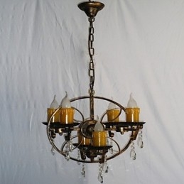 素朴なロッジ ヴィンテージ レトロ カントリー グローブ ペインティング ミニスタイル デザイナー メタル シャンデリア