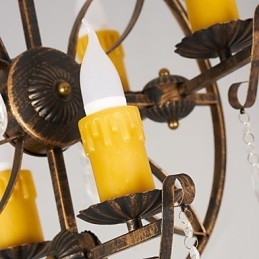 素朴なロッジ ヴィンテージ レトロ カントリー グローブ ペインティング ミニスタイル デザイナー メタル シャンデリア