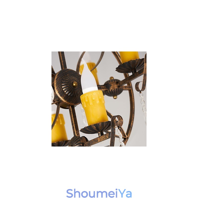 素朴なロッジ ヴィンテージ レトロ カントリー グローブ ペインティング ミニスタイル デザイナー メタル シャンデリア