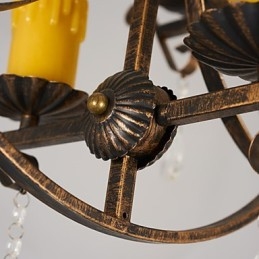 素朴なロッジ ヴィンテージ レトロ カントリー グローブ ペインティング ミニスタイル デザイナー メタル シャンデリア