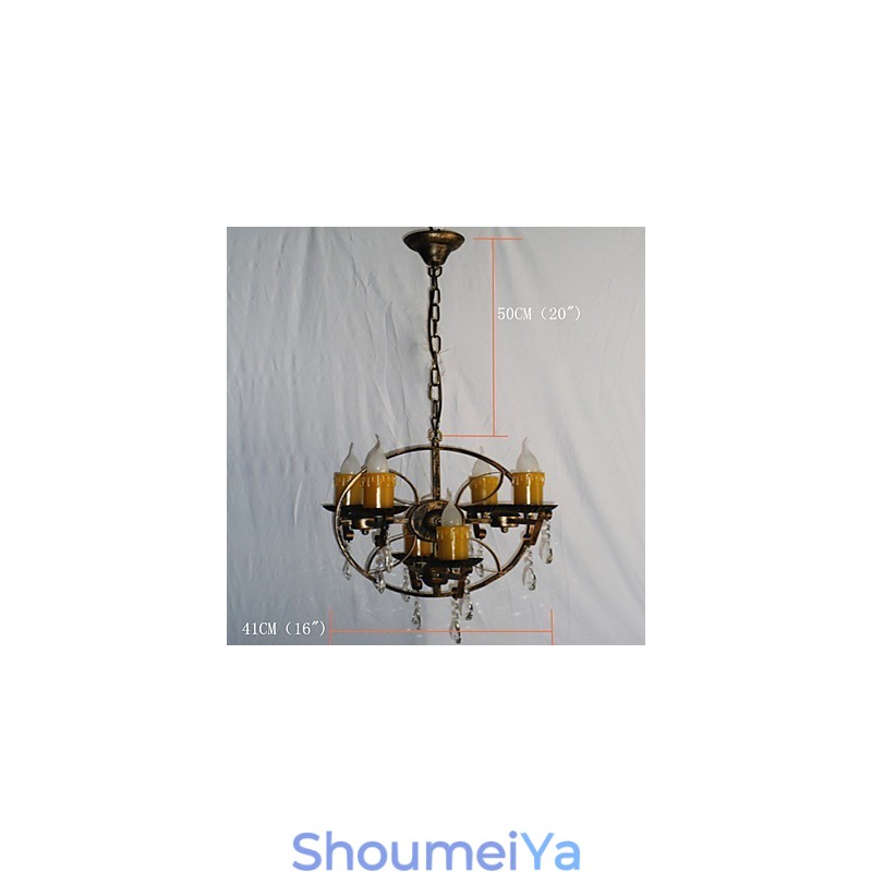 素朴なロッジ ヴィンテージ レトロ カントリー グローブ ペインティング ミニスタイル デザイナー メタル シャンデリア