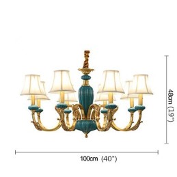 全銅シャンデリア 翡翠装飾シャンデリア KP