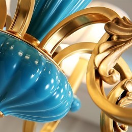 全銅シャンデリア 翡翠装飾シャンデリア KP