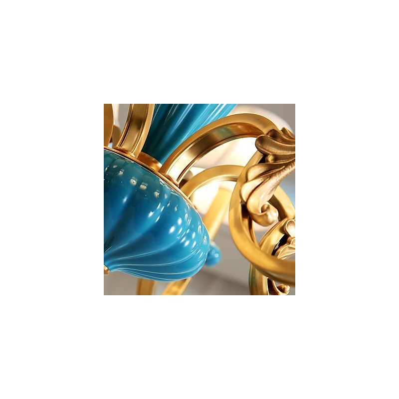 全銅シャンデリア 翡翠装飾シャンデリア KP