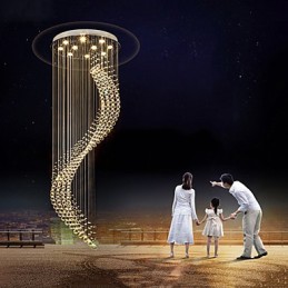 モダンなクリスタル天井ペンダントライト 屋内シャンデリア ホーム吊り下げ照明 シャンデリアランプ器具 3W 温白色電球