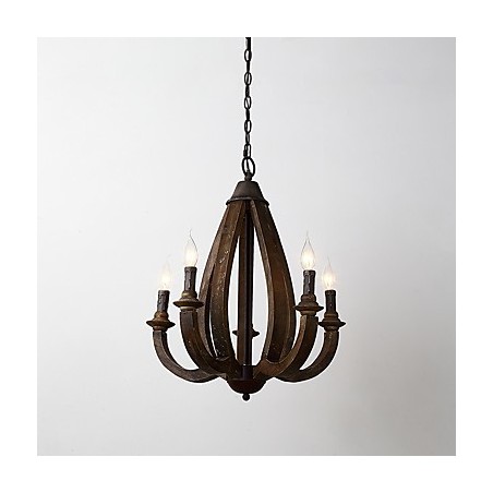 ヴィンテージ ペインティング ミニ スタイル 木製 竹 シャンデリア ランプ 装飾 ペンダント ランプ