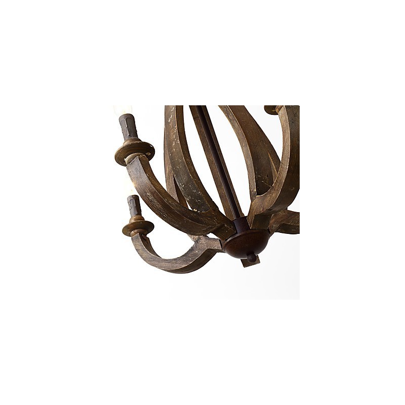 ヴィンテージ ペインティング ミニ スタイル 木製 竹 シャンデリア ランプ 装飾 ペンダント ランプ