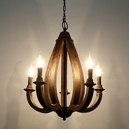 ヴィンテージ ペインティング ミニ スタイル 木製 竹 シャンデリア ランプ 装飾 ペンダント ランプ