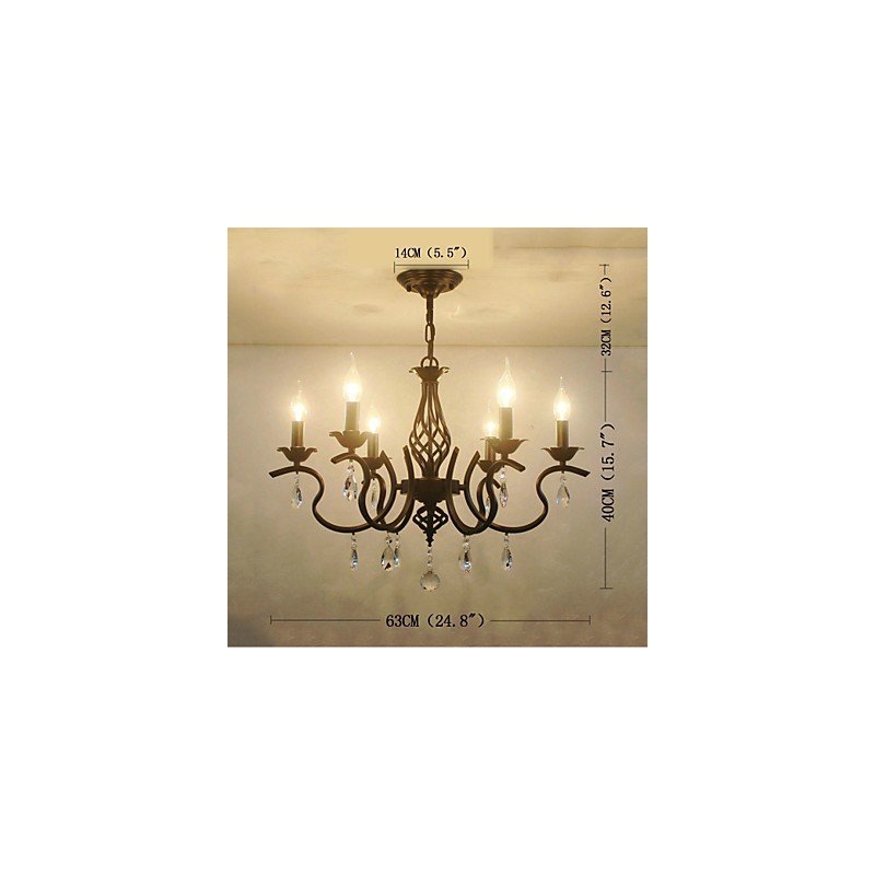 ヨーロピアンスタイルのクリスタルシャンデリアダイニングライトシンプルでクリエイティブなキャンドルランプとランタンノベルティ照明