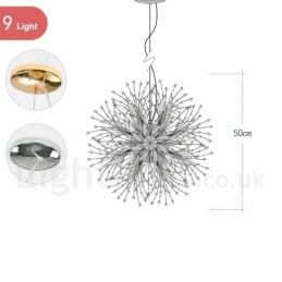 花火グローブ タンポポ クローム クリスタル メタル シャンデリア