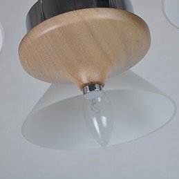 モダンで現代的なカントリースタイルの電気メッキ木製竹シャンデリア