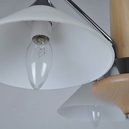 モダンで現代的なカントリースタイルの電気メッキ木製竹シャンデリア
