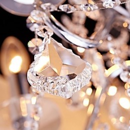 モダンで現代的な伝統的クラシックカントリークロームクリスタルミニスタイルデザイナーメタルシャンデリア