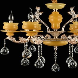 伝統的なクラシックな亜鉛合金の特徴を持つクリスタルミニスタイルのメタル6電球シャンデリア