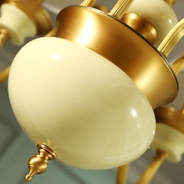 全銅シャンデリア 翡翠装飾シャンデリア D