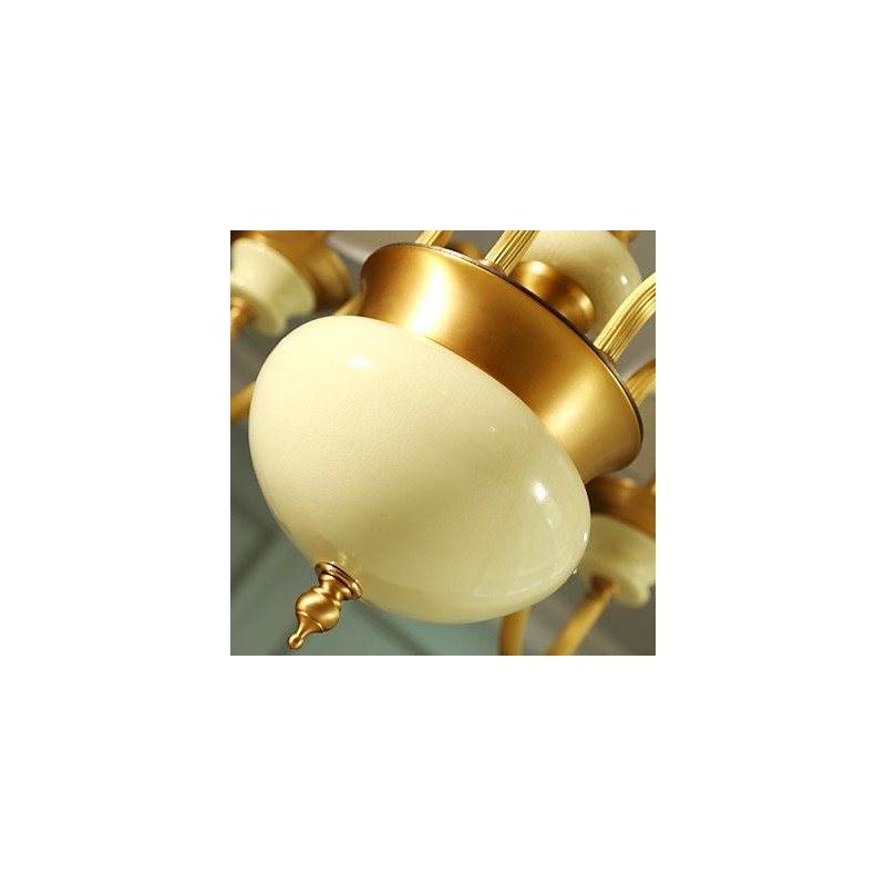 全銅シャンデリア 翡翠装飾シャンデリア D