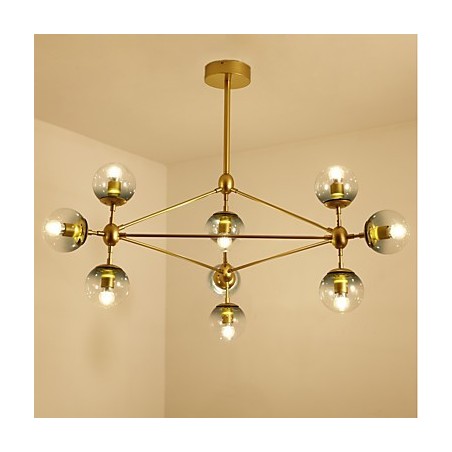 10 ライト ポストモダン ヨーロッパ スタイル モド メタル ガラス ペンダント ランプ 玄関を飾る インダストリアル シャンデリア ランプ