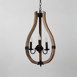 3つのライトヴィンテージペイント機能ミニスタイル木製竹シャンデリアランプ装飾ペンダントランプ