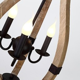 3つのライトヴィンテージペイント機能ミニスタイル木製竹シャンデリアランプ装飾ペンダントランプ