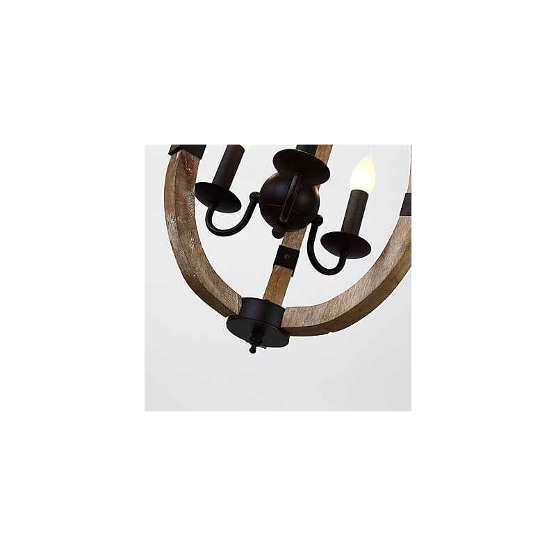 3つのライトヴィンテージペイント機能ミニスタイル木製竹シャンデリアランプ装飾ペンダントランプ